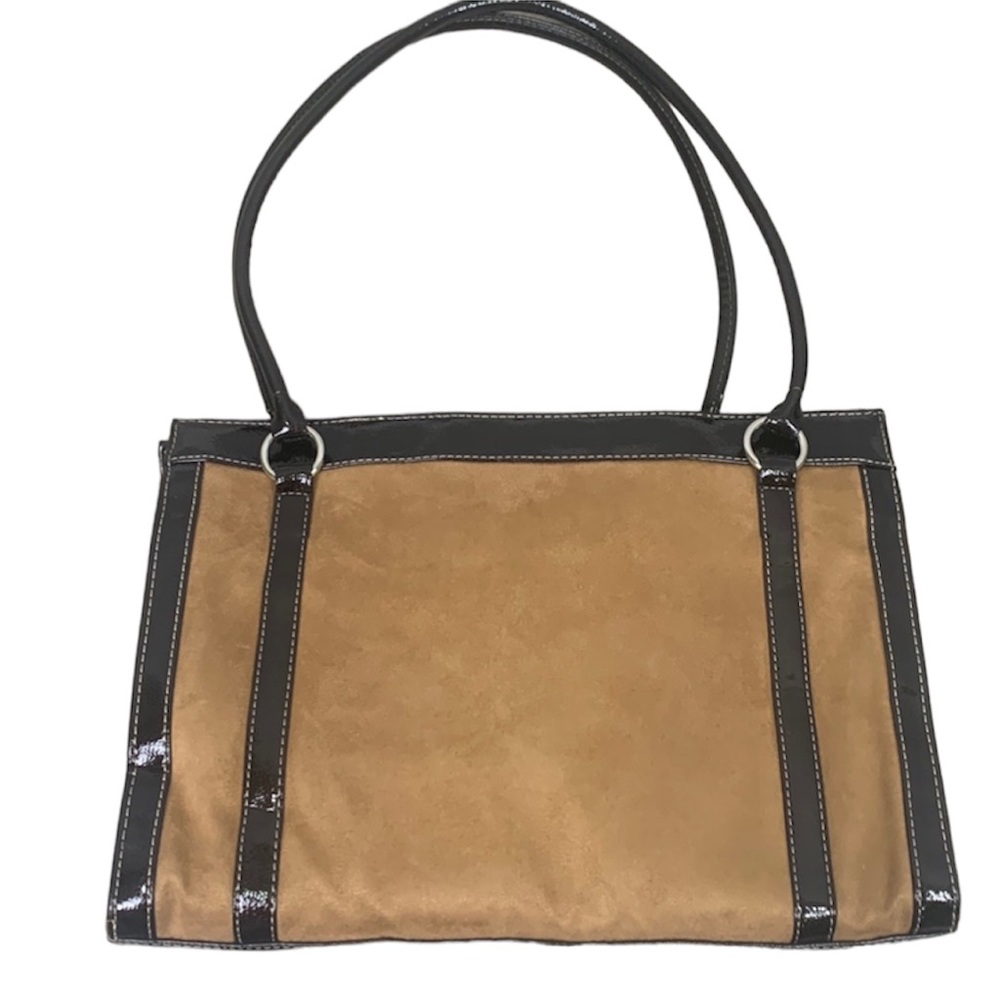Sag Harbor Faux Suede Tan Medium Sized Purse Bag Tote